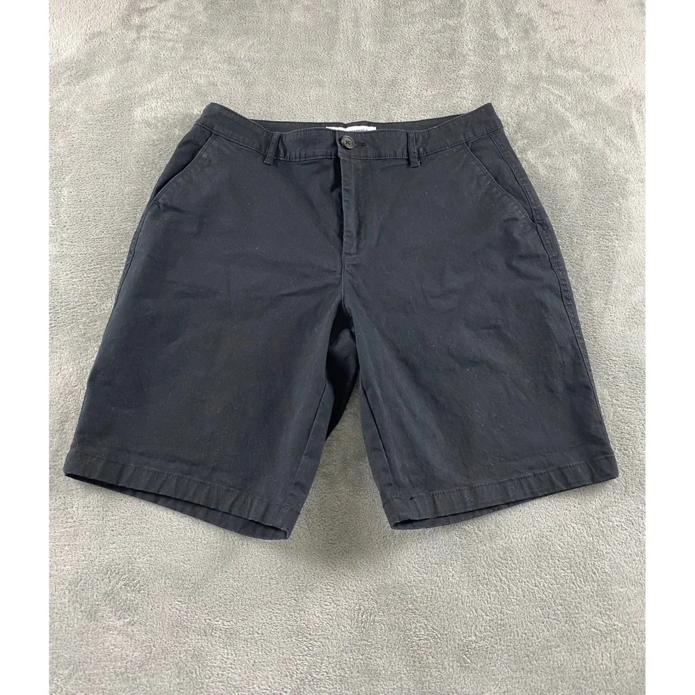Amazon‎ Essentials Mens Chino Shorts Black Size 14 Cotton Blend Casual Summer